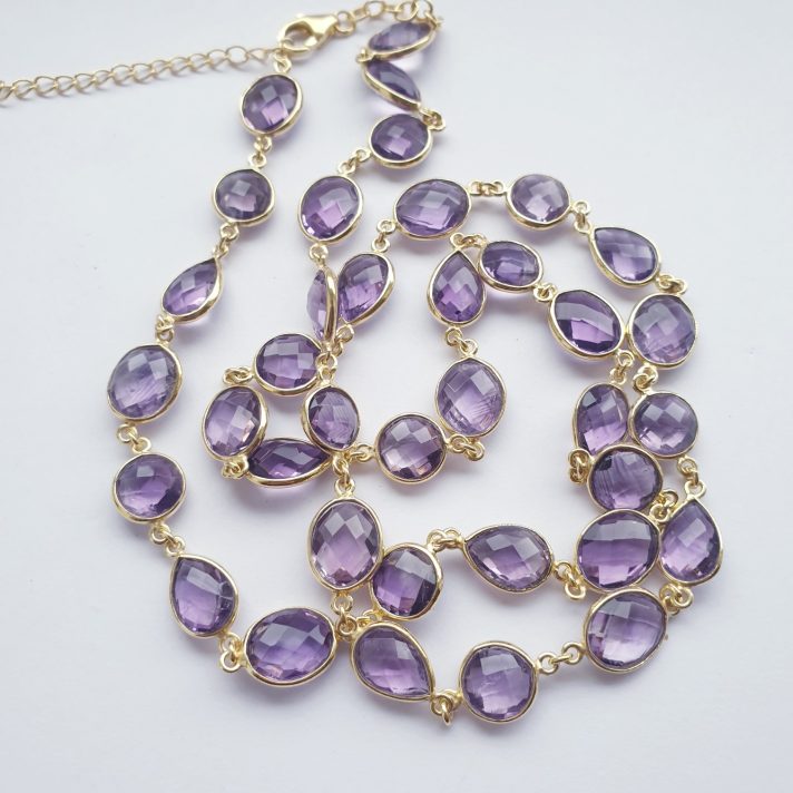 Amethyst Facetted Chain Necklace