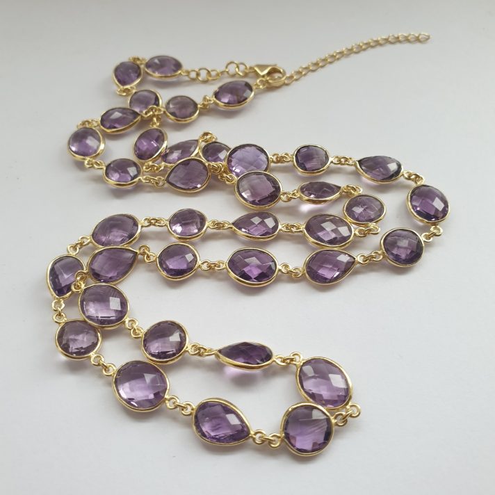 Amethyst Facetted Chain Necklace