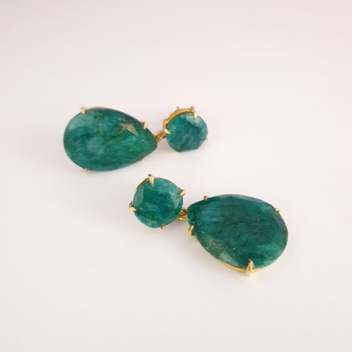 Emerald Agate Drop Earrings