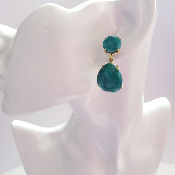 Emerald Agate Drop Earrings