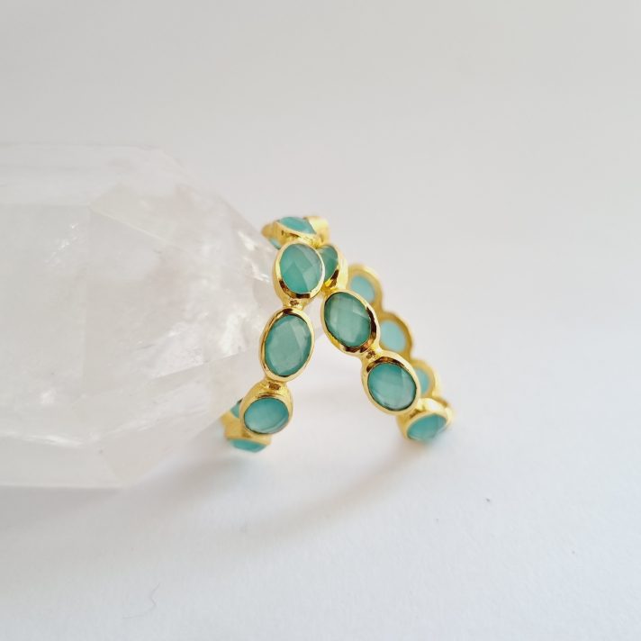 Chalcedony Vermeil Hoop Earrings