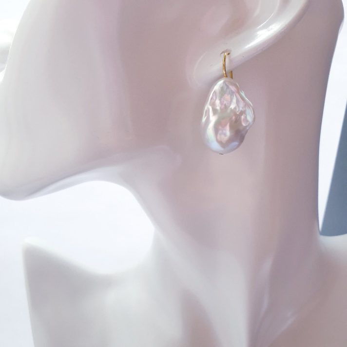 Baroque White Pearl Earring