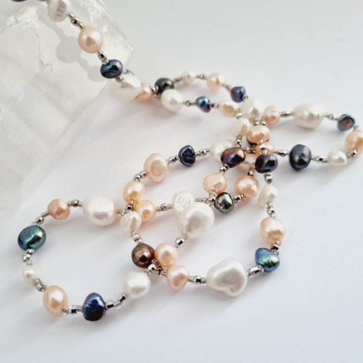 Three Colour Pearl Necklace