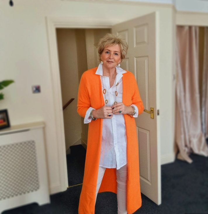 Tangerine Long Cardigan