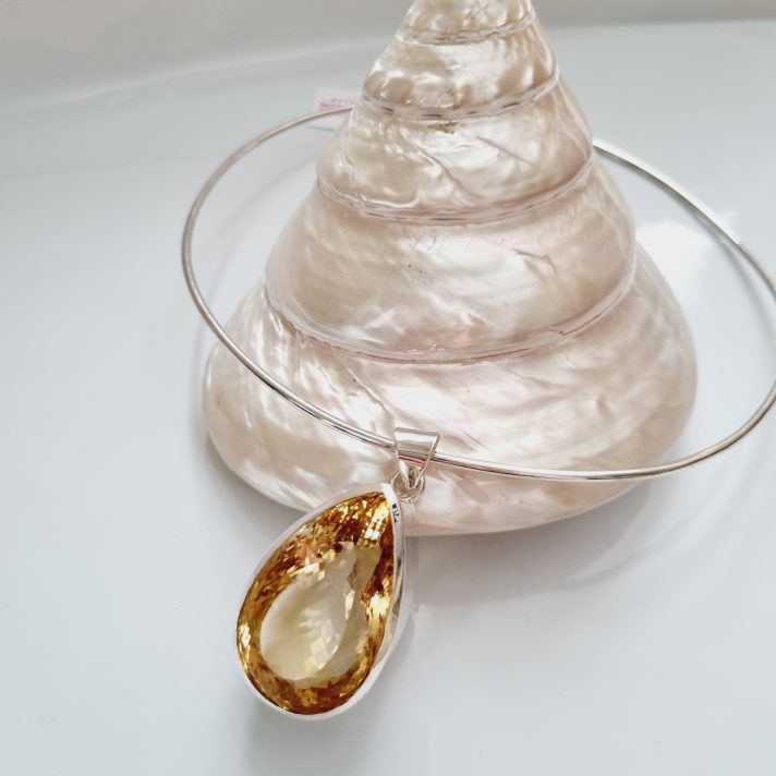 Large Teardrop Citrine Pendant