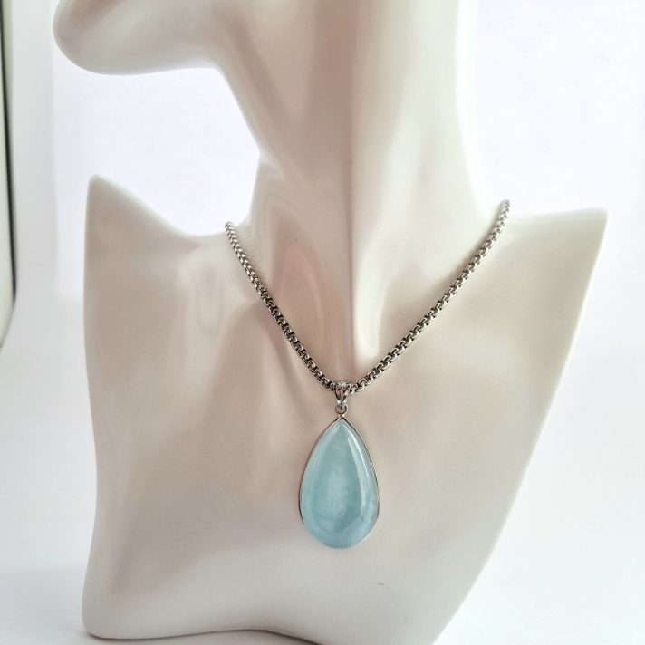 Unique Aquamarine Pear Shape Pendant