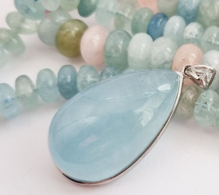 Unique Aquamarine Pear Shape Pendant